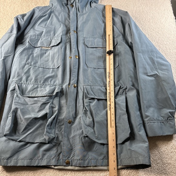 Woolrich Jacket Men's Large Blue Hooded Mountain Parka Wool Flannel‎ Lined 6108 - Picture 4 of 14